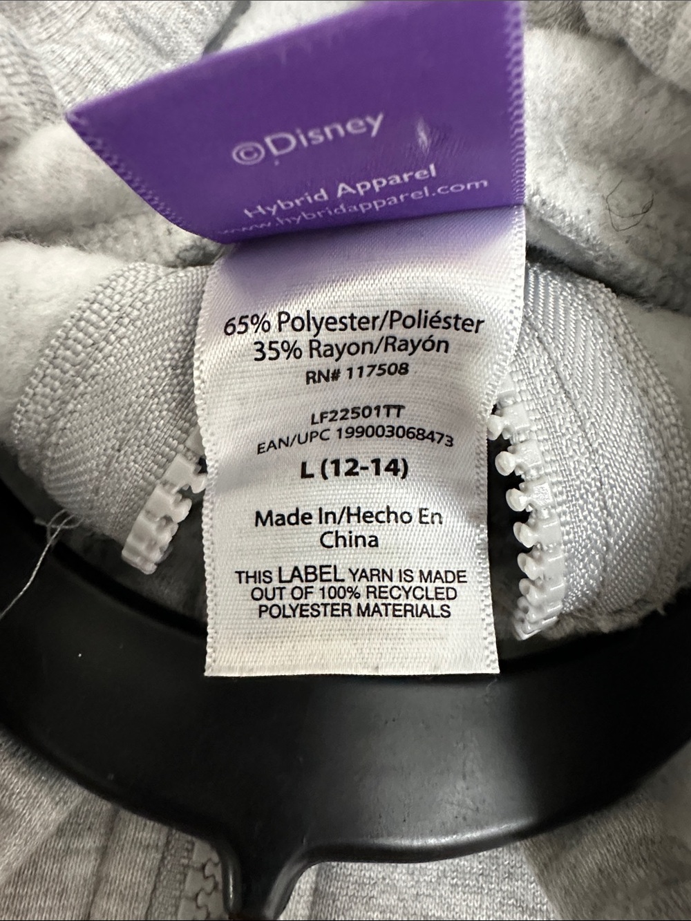 Disney Lilo & Stitch "Surf's Up Hawaii" Full Zip Graphic Hoodie Gray Large 12-14 - Picture 14 of 16
